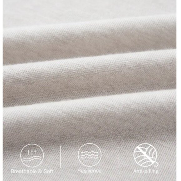 OGL Tencel-Wool Gathered Long Sleeve Brami Top in Heathery Fog Ivory XL - NEW - Picture 9 of 12